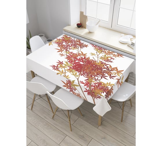 Прямоугольная скатерть JoyArty Осенняя ветка из сатена tc_31456_120x145