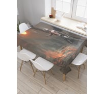 Прямоугольная скатерть JoyArty Лунный воин из сатена tc_19129_120x145