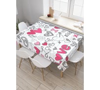 Прямоугольная скатерть JoyArty Любовные поцелуи из сатена tc_2707_120x145