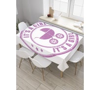 Прямоугольная скатерть JoyArty Коляска для девочки из сатена tc_35094_120x145