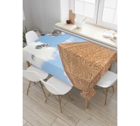 Прямоугольная скатерть JoyArty НЛО над пирамидой из сатена tc_6861_120x145