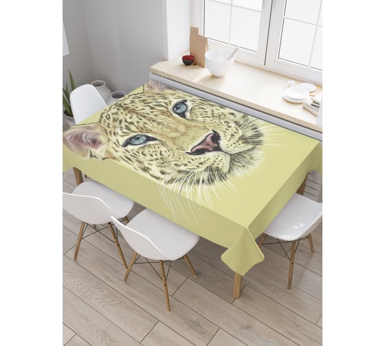 Прямоугольная скатерть JoyArty Облик гепарда из сатена tc_30475_120x145 1