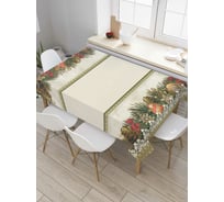 Прямоугольная скатерть JoyArty Новогодний ажур из сатена tc_37062_120x145