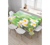 Прямоугольная скатерть JoyArty Милые ромашки из сатена tc_30348_120x145