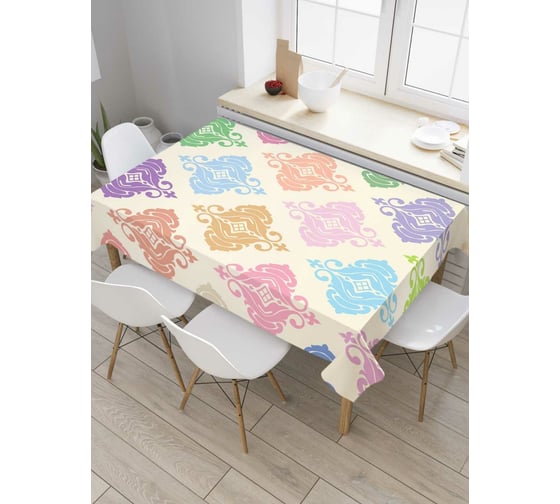 Прямоугольная скатерть JoyArty Красочные фонарики из сатена tc_5921_120x145