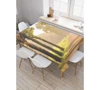 Прямоугольная скатерть JoyArty Осенняя аллея утром из сатена tc_27857_120x145