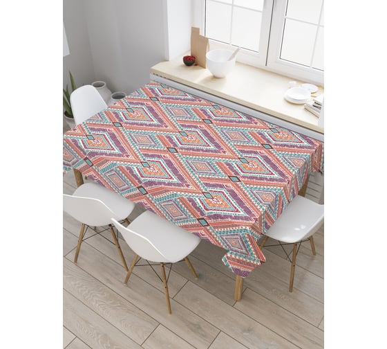 Прямоугольная скатерть JoyArty Острые плитки из сатена tc_26702_120x145 1