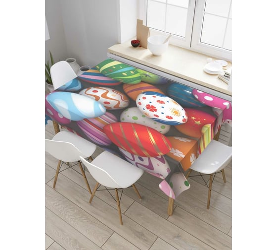 Прямоугольная скатерть JoyArty Пасхальные яйца из сатена tc_6932_120x145 1