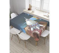 Прямоугольная скатерть JoyArty Космические будни из сатена tc_31633_120x145
