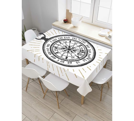 Прямоугольная скатерть JoyArty Компас карманный из сатена tc_38922_120x145