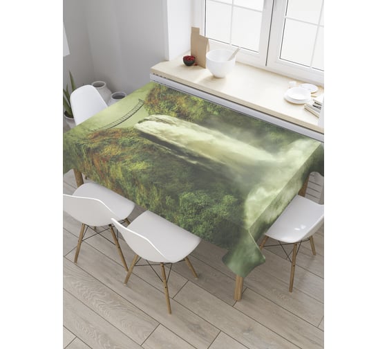 Прямоугольная скатерть JoyArty Ночной водопад из сатена tc_32696_120x145