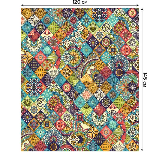 Прямоугольная скатерть JoyArty Лоскуты орнамента из сатена tc_37433_120x145