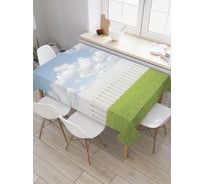 Прямоугольная скатерть JoyArty Огражденный газон из сатена tc_21627_120x145