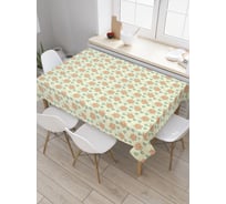 Прямоугольная скатерть JoyArty Красные цветы из сатена tc_29601_120x145