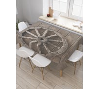 Прямоугольная скатерть JoyArty Колесо на деревянной стене из сатена tc_38267_120x145