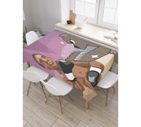 Прямоугольная скатерть JoyArty Медведь боксер из сатена tc_5384_120x145