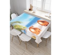 Прямоугольная скатерть JoyArty Новогодний теплый пляж из сатена tc_21501_120x145