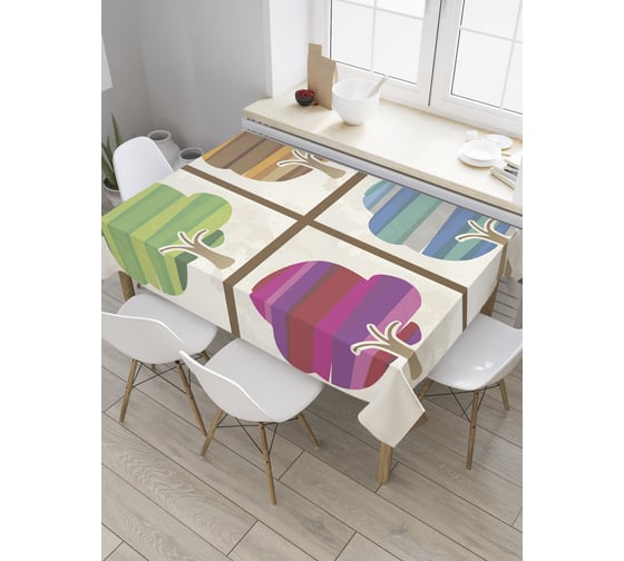Прямоугольная скатерть JoyArty Облачные деревья из сатена tc_9013_120x145 1