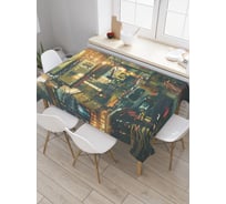 Прямоугольная скатерть JoyArty Ночной вид на город из сатена tc_30043_120x145