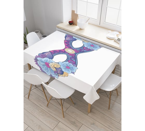 Прямоугольная скатерть JoyArty Маска с цветами из сатена tc_9458_120x145 1