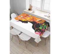 Прямоугольная скатерть JoyArty Летняя девушка из сатена tc_28214_120x145