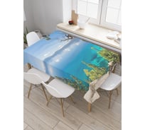 Прямоугольная скатерть JoyArty Небесное озеро из сатена tc_18439_120x145