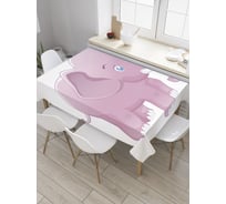 Прямоугольная скатерть JoyArty Мечтательный слоненок из сатена tc_36212_120x145