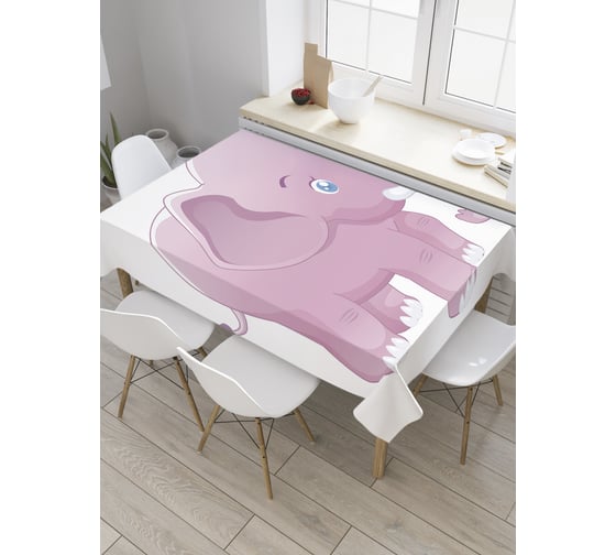 Прямоугольная скатерть JoyArty Мечтательный слоненок из сатена tc_36212_120x145 1