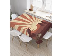 Прямоугольная скатерть JoyArty Ковои и полосы из сатена tc_4995_120x145