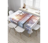 Прямоугольная скатерть JoyArty Лучи сквозь небоскребы из сатена tc_34861_120x145