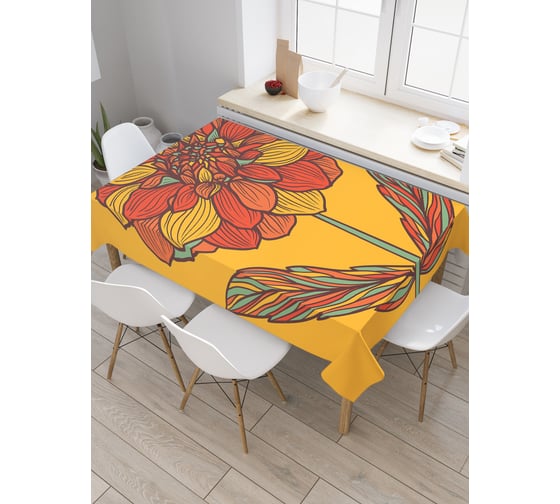 Прямоугольная скатерть JoyArty Мерцающий цветок из сатена tc_30805_120x145 1