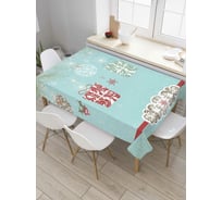 Прямоугольная скатерть JoyArty Новогодние еловые ветки из сатена tc_5586_120x145