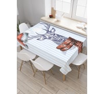 Прямоугольная скатерть JoyArty Олень с шарфом из сатена tc_21516_120x145