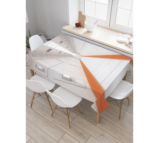 Прямоугольная скатерть JoyArty Новейший коридор из сатена tc_21662_120x145 1