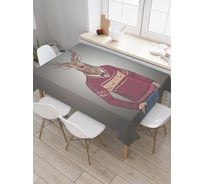Прямоугольная скатерть JoyArty Культурный олень из сатена tc_28196_120x145