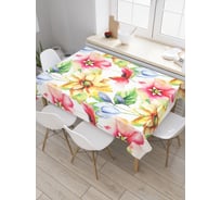 Прямоугольная скатерть JoyArty Мартовские цветы из сатена tc_13886_120x145