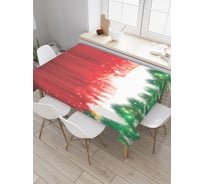 Прямоугольная скатерть JoyArty Новогодние елки из сатена tc_20305_120x145
