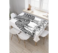 Прямоугольная скатерть JoyArty Осторожные зебры из сатена tc_21736_120x145