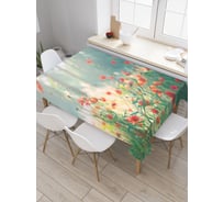 Прямоугольная скатерть JoyArty Луговые цветы из сатена tc_37490_120x145