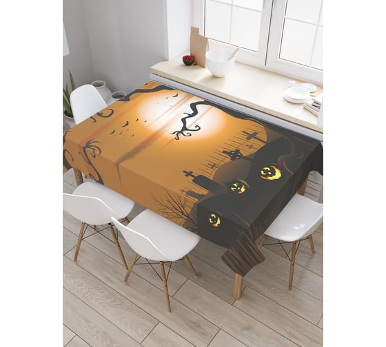 Прямоугольная скатерть JoyArty Ночное кладбище из сатена tc_18810_120x145 1