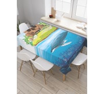 Прямоугольная скатерть JoyArty Остров черепа из сатена tc_21937_120x145