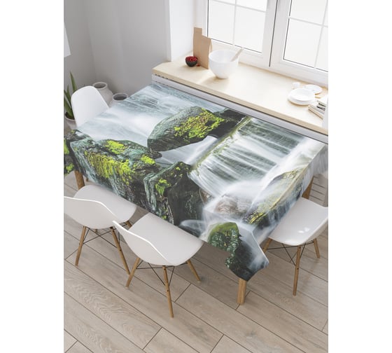 Прямоугольная скатерть JoyArty Любопытный водопад из сатена tc_21818_120x145 1