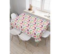 Прямоугольная скатерть JoyArty Мир пирожных из сатена tc_32041_120x145