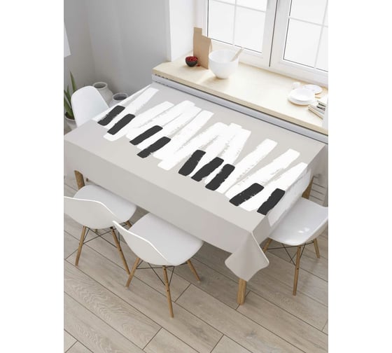 Прямоугольная скатерть JoyArty Кривые клавиши из сатена tc_58877_120x145 1