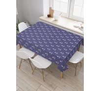 Прямоугольная скатерть JoyArty Маленькие белые якоря из сатена tc_30022_120x145
