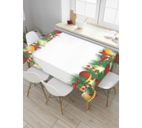 Прямоугольная скатерть JoyArty Новогодние игрушки из сатена tc_37043_120x145