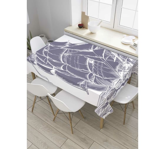 Прямоугольная скатерть JoyArty На всех парусах из сатена tc_32651_120x145