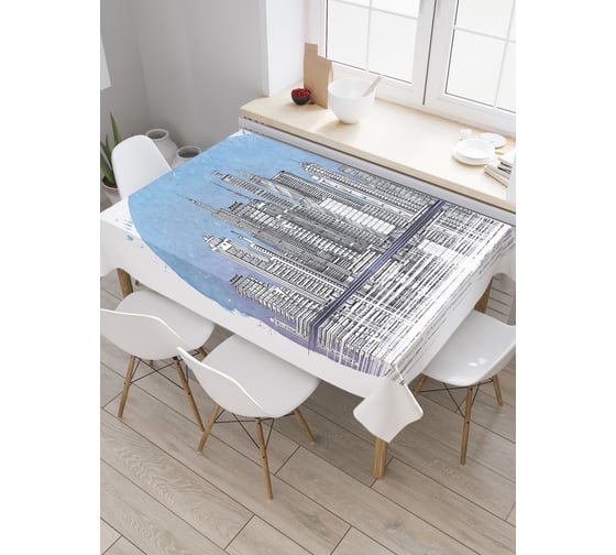 Прямоугольная скатерть JoyArty Память о родном городе из сатена tc_20199_120x145 1