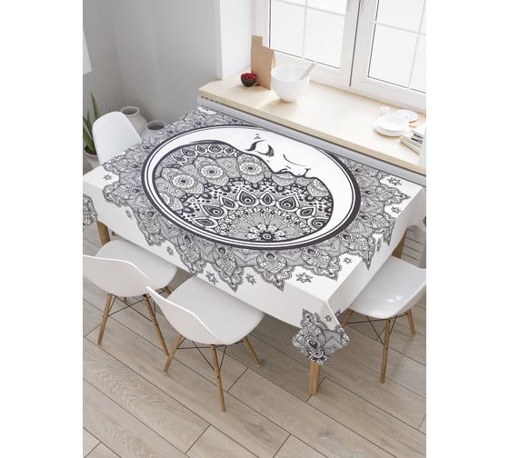 Прямоугольная скатерть JoyArty Лунный узор из сатена tc_18705_120x145 1