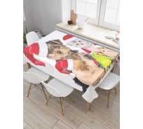 Прямоугольная скатерть JoyArty Новогодние питомцы из сатена tc_20310_120x145